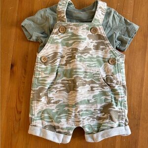 Carter's Green and Tan Camouflage Overalls